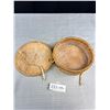 Image 2 : Vintage Canadian Native Birch Bark Lidded Basket 3" Tall 7.5" Dia