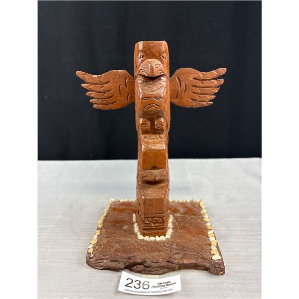 11" Tall West Coast Native Totem Pole on Stand