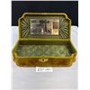 Image 2 : Antique Victorian Era Green Velvet Jewelry or Keepsake Box 12" Wide