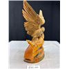 Image 3 : Very Nice Hand Carved 14" Tall Eagle and Fox Signed on Bottom