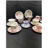 Image 3 : Lot of 10 Bone China Vintage Teacups and Saucers