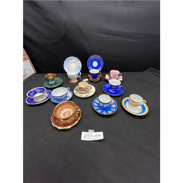 Lot of 10 Very Nice Demitasse Cups and Saucers