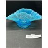 Image 3 : Vintage Light Blue Ruffled Opalescent Candy Bowl 8.5" Wide
