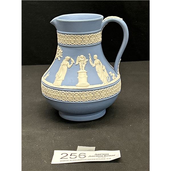 Vintage Wedgewood Blue Jasperware Pitcher/Jug 5" Tall