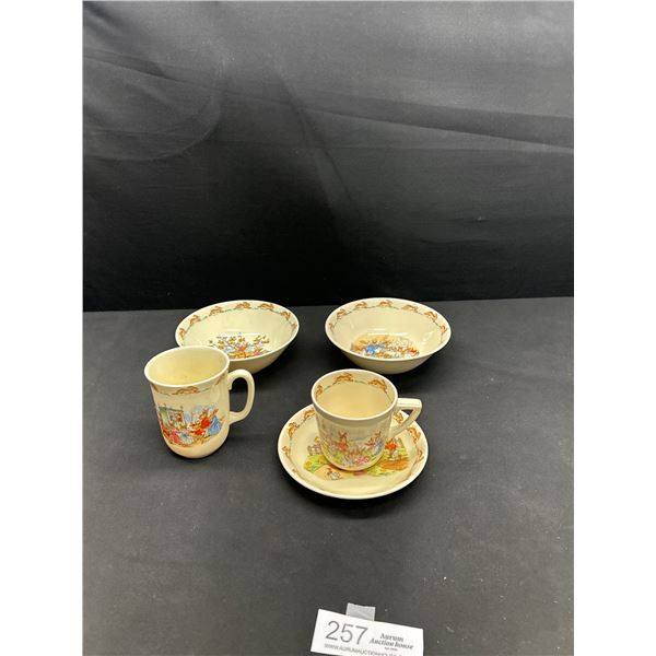 Nice Lot of Bunnykins Bowls, Cup, and Teacup and Saucer