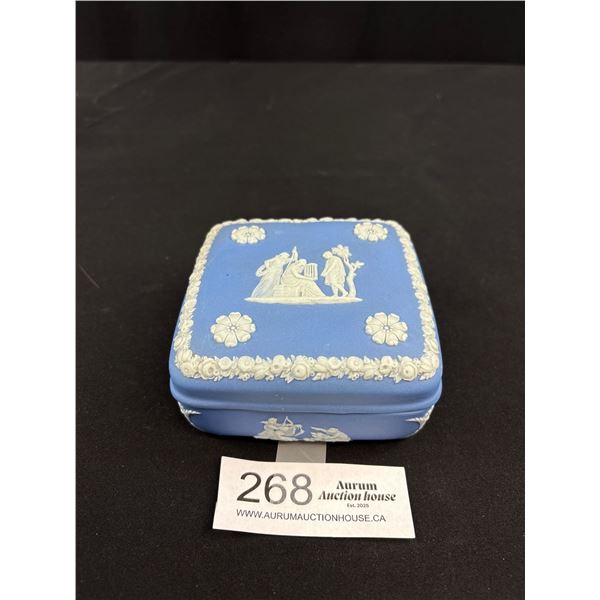 Vintage Wedgewood Blue Jasperware Trinket Box