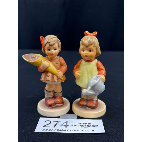 Lot of 2 Vintage Goebel Hummel Figurines 3.5" Tall