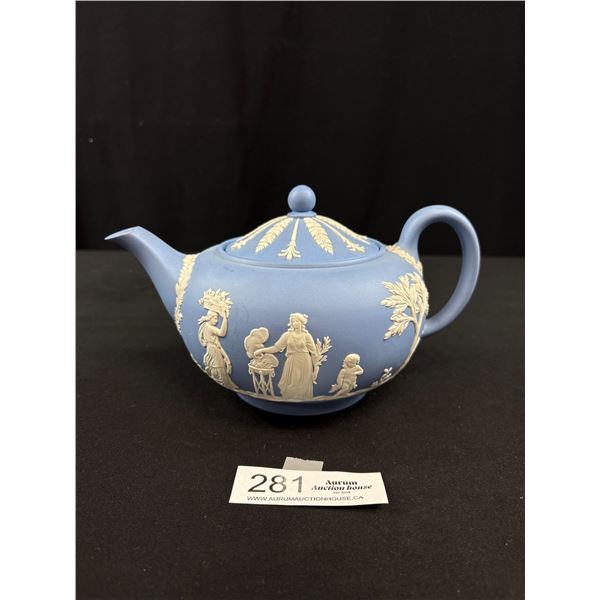 Collectible Wedgewood Jasperware Blue Teapot