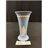 Image 1 : Vintage Wedgewood Jasperware Light Blue Trumpet Vase 6" Tall