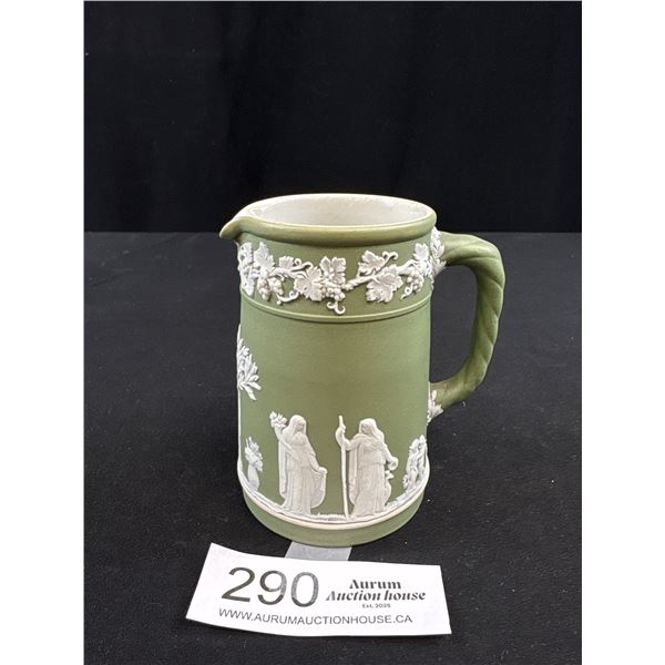 Vintage 4" Tall Sage Green Wedgewood Jasperware Cream/Jug