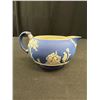 Image 3 : 2 Vintage Wedgewood Blue Jasperware Creamer and Mustard Pot without Lid