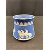 Image 6 : 2 Vintage Wedgewood Blue Jasperware Creamer and Mustard Pot without Lid