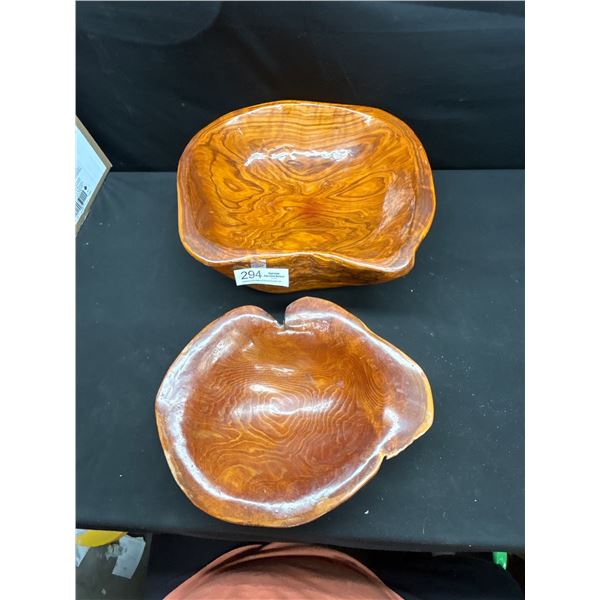 2 Very Nice Vintage Wood Burls Largest 16" x 14"