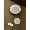 Image 2 : Very Nice Vintage Wedgewood Blue Jasperware Pedestal and Candlestick