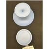 Image 3 : Very Nice Vintage Wedgewood Blue Jasperware Pedestal and Candlestick