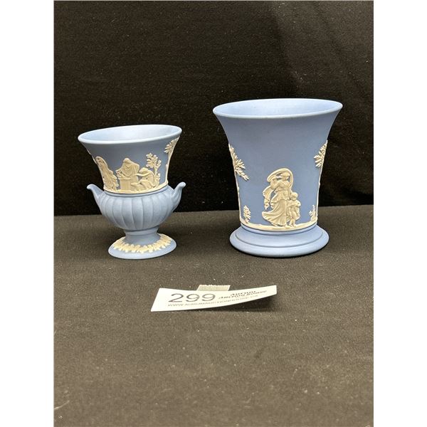 2 Vintage Wedgewood Jasperware Small Vases