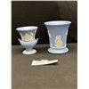 Image 1 : 2 Vintage Wedgewood Jasperware Small Vases