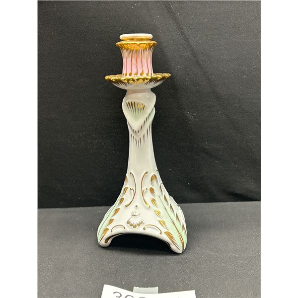 Vintage Hollohaza Hungary Hand Painted Porcelain Candlestick
