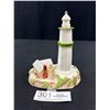 Image 2 : Very Nice Vintage Porcelain Lighthouse 6.5" Tall