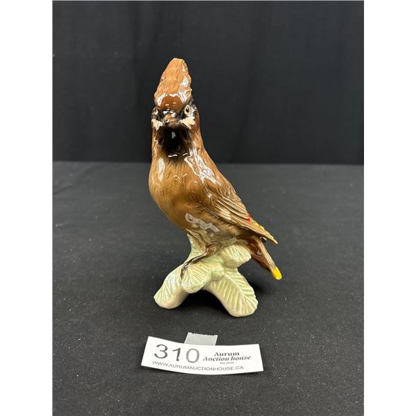 Vintage Goebel Cedar Wax Wing Bird Figurine 7" Tall