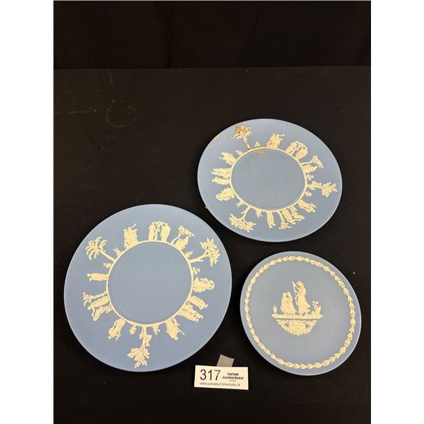 Lot of 3 Vintage Wedgewood Jasperware Plates