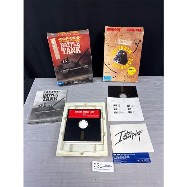 2 Vintage PC Games The Train Accolade and Battle Tank