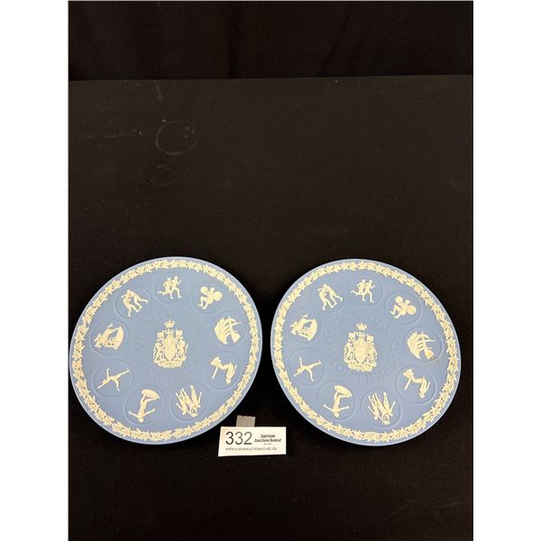 Lot of 2 Vintage Olympic Wedgewood Jasperware Plates