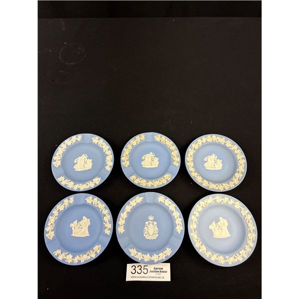 Lot of 6 Wedgewood Jasperware Small Plates and Ashtrays