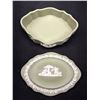 Image 3 : 2 Vintage Lidded Trinketboxes Sage Green Wedgewood Jasperware