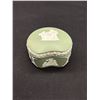 Image 6 : 2 Vintage Lidded Trinketboxes Sage Green Wedgewood Jasperware