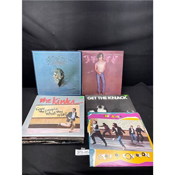Lot of 15 Classic Rock LP's Eagles, 2 Kinks, John Cougar, Knack, Waylon Jennings +