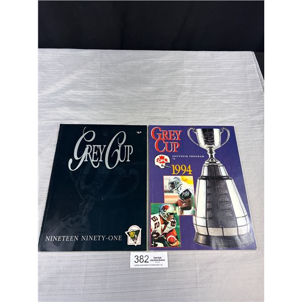 Lot of 2 CFL Grey Cup Programs 1991 & 1994