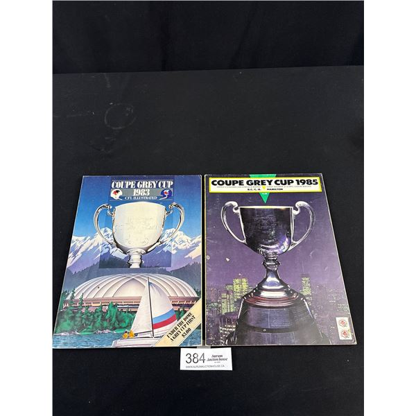 Lot of 2 CFL Grey Cup Programs 1983 & 1985