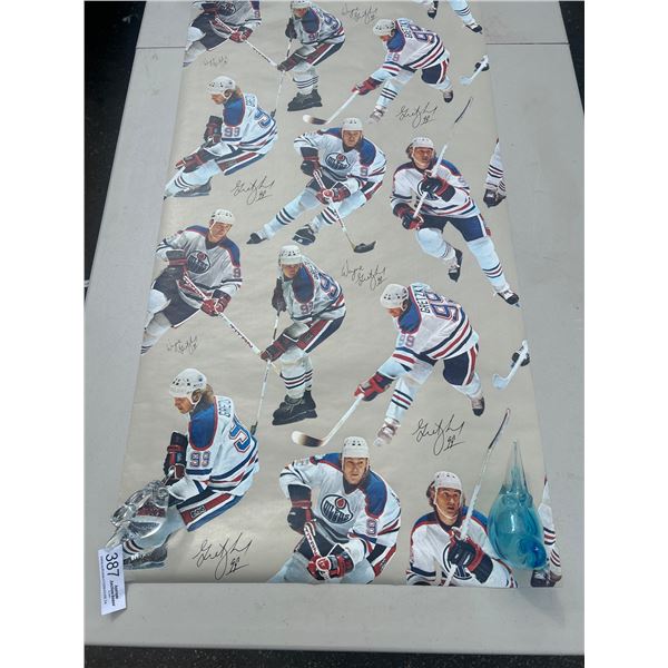 1980's Wayne Gretzky Vinyl Wallpaper Measures 41 x 21 Inches
