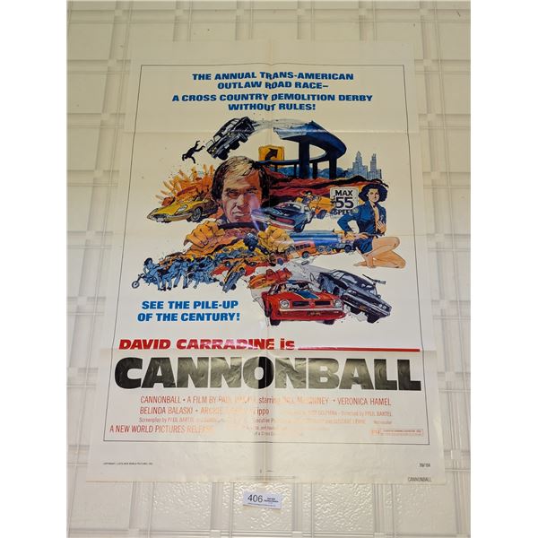 Original 1976 1-Sheet Cannonball Movie Poster