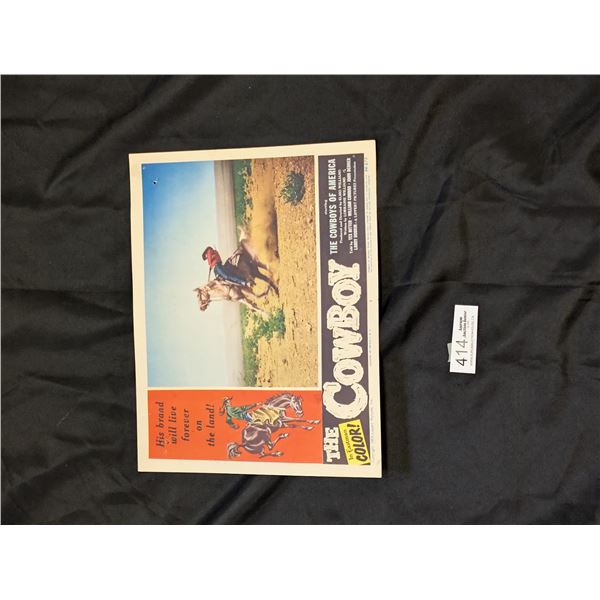Original 1954 Lobby Card The Cowboy Movie Poster