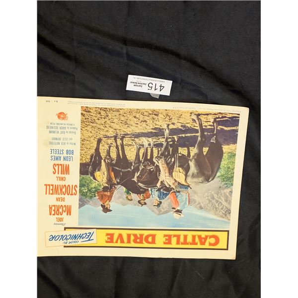 Original 1951 Lobby Card Cattle Drive Movie Poster