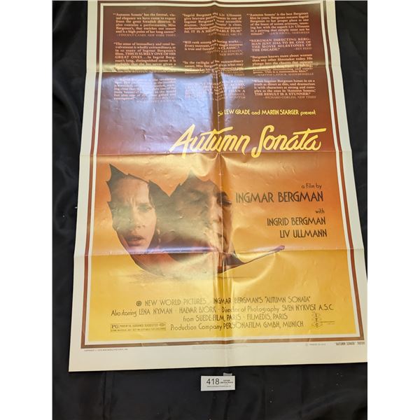 Original 1978 1-Sheet Autumn Sonata Movie Poster