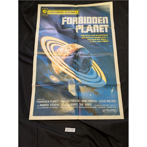 Original 1972 Re-release Forbidden Planet Movie Poster