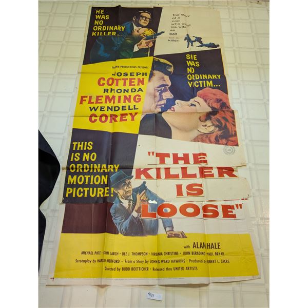 Original 1956 1-Sheet Killer is Loose Movie Poster