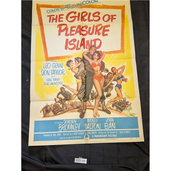 Original 1953 1-Sheet Girls of Pleasure Island Movie Poster