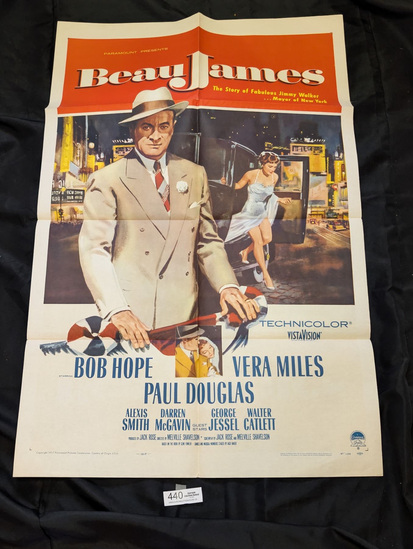 Original 1957 1 Sheet Beau James Bob Hope Movie Poster original-1957-1-sheet-beau-james-bob-hope-movie-poster
