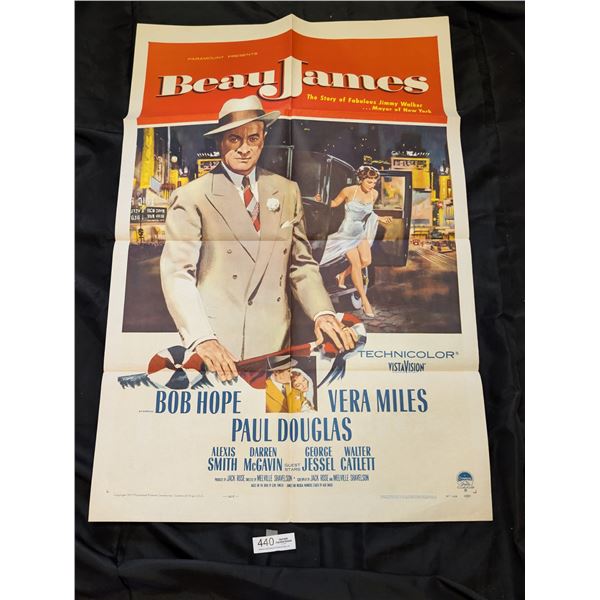 Original 1957 1-Sheet Beau James Bob Hope Movie Poster