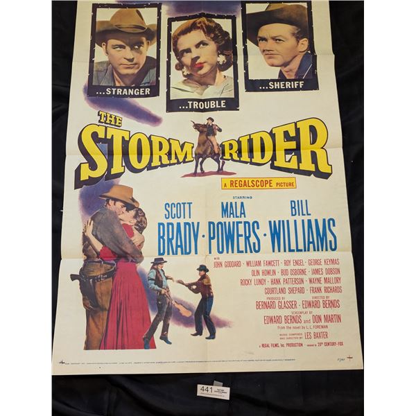 Original 1957 1-Sheet Stormrider Movie Poster