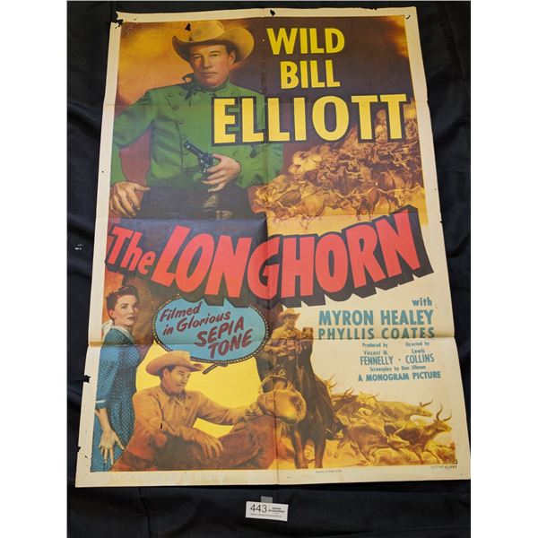 Original 1951 1-Sheet The Longhorn Movie Poster