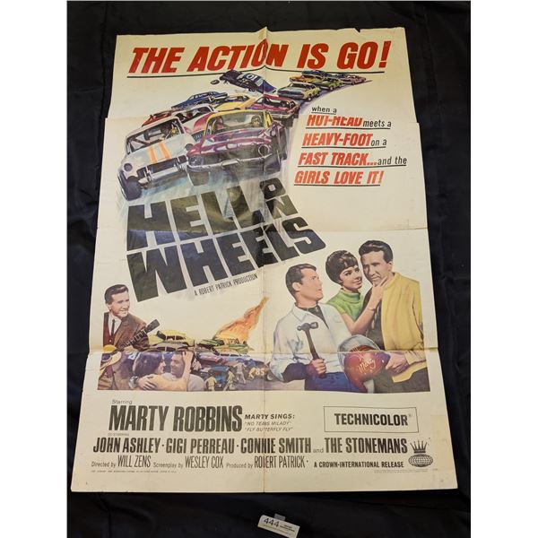 Original 1967 1-Sheet Hell On Wheels Movie Poster