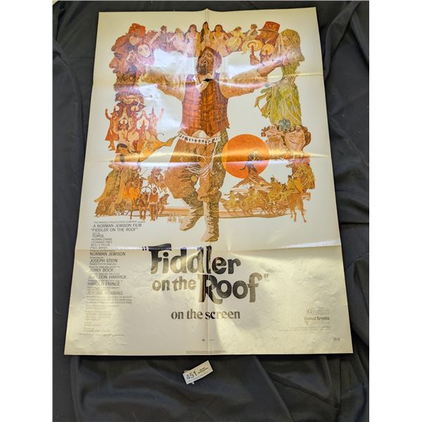 1972 Original 1-Sheet Fiddler on The Roof Movie Poster