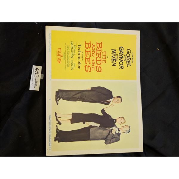 Original 1956 Lobby Card The Birds and The Bees Movie Poster