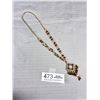 Image 3 : Vintage Gold Tone w/ Rhinestones, Pearls + Beads Necklace