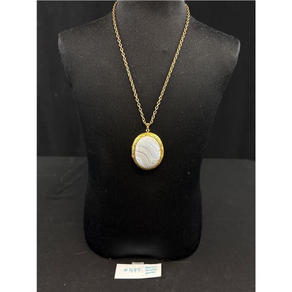 Hinged Locket Pendant w/ Chain Necklace